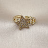 Anillo Multi Piedra 01.310.0039 Oro Laminado, Diseño de Estrella, con Blanca Micro Pave, Pulido, Tono Dorado (One size fits all)