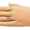 Anillo Multi Piedra 01.310.0048 Oro Laminado, Diseño de Amor, con Blanca Zirconia Cubica, Pulido, Tono Dorado (One size fits all)