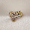 Anillo Multi Piedra 01.310.0048 Oro Laminado, Diseño de Amor, con Blanca Zirconia Cubica, Pulido, Tono Dorado (One size fits all)