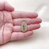 Dije Religioso 05.156.0207 Oro Laminado, Diseño de San Benito, con Blanca Zirconia Cubica, Pulido, Tono Dorado