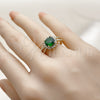 Anillo Multi Piedra 01.282.0006 Oro Laminado, Diseño de Cluster, con Verde and Blanca Zirconia Cubica, Pulido, Tono Dorado (One size fits all)