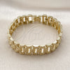Pulsera Solida 03.213.0376.08 Oro Laminado, Diamantado, Tono Dorado (Thickness, 8 Inches Length)