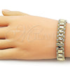 Pulsera Solida 03.213.0377.08 Oro Laminado, Mate, Tono Dorado (12 MM Thickness, 8 Inches Length)