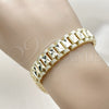 Pulsera Solida 03.213.0377.08 Oro Laminado, Mate, Tono Dorado (12 MM Thickness, 8 Inches Length)