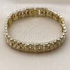 Pulsera Solida 03.213.0380.08 Oro Laminado, Diamantado, Tono Dorado (12 MM Thickness, 8 Inches Length)