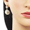 Arete Dormilona 02.170.0564.1 Oro Laminado, Diamantado, Tres Tonos