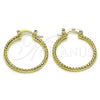 Argolla Pequeña 02.168.0036.25 Oro Laminado, Diamantado, Tono Dorado