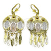 Arete Chandelier 02.331.0080 Oro Laminado, Diseño de Guadalupe y Oja, Diamantado, Tres Tonos