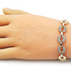 Pulsera Elegante 03.283.0504.07 Oro Laminado, con Zirconia Cubica Blanca, Pulido, Tono Dorado (Grosor 12 MM, 7 Pulgadas de Largo)