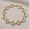 Pulsera Elegante 03.283.0504.07 Oro Laminado, con Zirconia Cubica Blanca, Pulido, Tono Dorado (Grosor 12 MM, 7 Pulgadas de Largo)