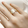 Anillo Elegante 01.428.0015 Oro Laminado, Diseño de Concha, Pulido, Tono Dorado (One size fits all)