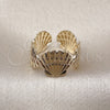 Anillo Elegante 01.428.0015 Oro Laminado, Diseño de Concha, Pulido, Tono Dorado (One size fits all)