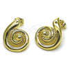 Arete Dormilona 02.428.0059 Oro Laminado, Diseño de Caracol y Torcido, Pulido, Tono Dorado