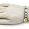 Pulsera Solida 03.114.0336.4.09 Acero Inoxidable, Pulido, Tono Dorado (12 MM Thickness, 9 Inches Length)