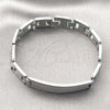 Pulsera Solida 03.114.0306.3.09 Acero Inoxidable, Pulido, Tono Plateado (12 MM Thickness, 9 Inches Length)