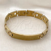 Pulsera Solida 03.114.0306.4.09 Acero Inoxidable, Pulido, Tono Dorado (12 MM Thickness, 9 Inches Length)