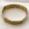Pulsera Solida 03.114.0371.2.09 Acero Inoxidable, Pulido, Tono Dorado (14 MM Thickness, 9 Inches Length)