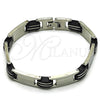 Pulsera Solida 03.114.0415.09 Acero Inoxidable, Pulido, Tono Plateado (12 MM Thickness, 9 Inches Length)