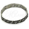 Pulsera Solida 5.247.010.4.09 Acero Inoxidable, Diseño de Llave Griega, Pulido, Dos Tonos (12 MM Thickness, 9 Inches Length)