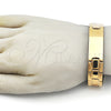 Pulsera Solida 5.244.001.4.08 Acero Inoxidable, Pulido, Tono Dorado (16 MM Thickness, 8 Inches Length)