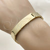 Pulsera Solida 03.114.0242.3.08 Acero Inoxidable, Pulido, Tono Dorado (12 MM Thickness, 9 Inches Length)