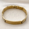 Pulsera Solida 03.114.0242.3.08 Acero Inoxidable, Pulido, Tono Dorado (12 MM Thickness, 9 Inches Length)