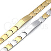 Pulsera Solida 03.114.0242.3.08 Acero Inoxidable, Pulido, Tono Dorado (12 MM Thickness, 9 Inches Length)