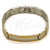 Pulsera Solida 03.114.0368.3.08 Acero Inoxidable, Pulido, Dos Tonos (12 MM Thickness, 8 Inches Length)