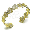 Aro Individual 07.385.0003 Oro Laminado, Diseño de Flor, Diamantado, Tono Dorado (Thickness, One size fits all)