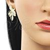 Arete Dormilona 02.385.0078 Oro Laminado, Diseño de Oja, Pulido, Tono Dorado