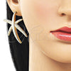 Arete Dormilona 02.428.0065 Oro Laminado, Diseño de Oja, Mate, Tono Dorado