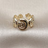 Anillo Elegante 01.428.0018 Oro Laminado, Diseño de Caracol, Pulido, Tono Dorado (One size fits all)