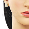 Arete Dormilona 02.412.0010 Oro Laminado, Diamantado, Tono Dorado