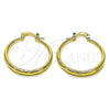 Argolla Mediana 02.163.0401.30 Oro Laminado, Diseño de Hueco, Diamantado, Tono Dorado