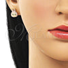 Arete Dormilona 02.156.0735 Oro Laminado, Esmaltado Rosado Oscuro, Tono Dorado