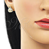 Arete Dormilona 02.156.0735.1 Oro Laminado, Esmaltado Turquesa, Tono Dorado