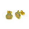 Arete Dormilona 02.156.0735.1 Oro Laminado, Esmaltado Turquesa, Tono Dorado