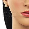 Arete Dormilona 02.156.0735.2 Oro Laminado, Esmaltado Rosado, Tono Dorado