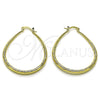 Argolla Mediana 02.163.0409.40 Oro Laminado, Diseño de Hueco, Diamantado, Tono Dorado