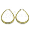 Argolla Grande 02.170.0280.45 Oro Laminado, Diamantado, Tono Dorado