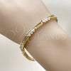 Pulsera Tennis 03.266.0036.08 Oro Laminado, con Zirconia Cubica Blanca, Pulido, Dorado