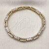 Pulsera Tennis 03.266.0036.08 Oro Laminado, con Zirconia Cubica Blanca, Pulido, Dorado