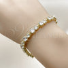 Pulsera Tennis 03.266.0040.08 Oro Laminado, con Zirconia Cubica Blanca, Pulido, Dorado