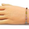 Pulsera Tennis 03.266.0041.07 Oro Laminado, con Zirconia Cubica Multicolor, Pulido, Dorado