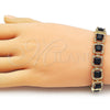 Pulsera Tennis 03.266.0047.1.07 Oro Laminado, con Negro Zirconia Cubica, Pulido, Tono Dorado (11 MM Thickness, 8 Inches Length)