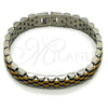Pulsera Solida 03.435.0007.1.08 Acero Inoxidable, Pulido, Dos Tonos (12 MM Thickness, 8 Inches Length)