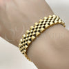 Pulsera Solida 03.435.0008.2.08 Acero Inoxidable, Pulido, Tono Dorado (15 MM Thickness, 9 Inches Length)