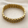 Pulsera Solida 03.435.0008.2.08 Acero Inoxidable, Pulido, Tono Dorado (15 MM Thickness, 9 Inches Length)