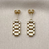 Arete Dormilona 02.213.0845 Oro Laminado, Diseño de Hebilla del Cinturón, Pulido, Tono Dorado