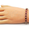 Pulsera Tennis 03.283.0509.08 Oro Laminado, con Granate Zirconia Cubica, Pulido, Tono Dorado (09 MM Thickness, 8 Inches Length)